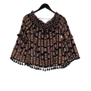 Miss Me Top Velvet Arrows Top Tassels Burnout Velvet